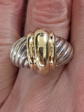 David Yurman Shrimp Ring 14 K And Sterling Silver